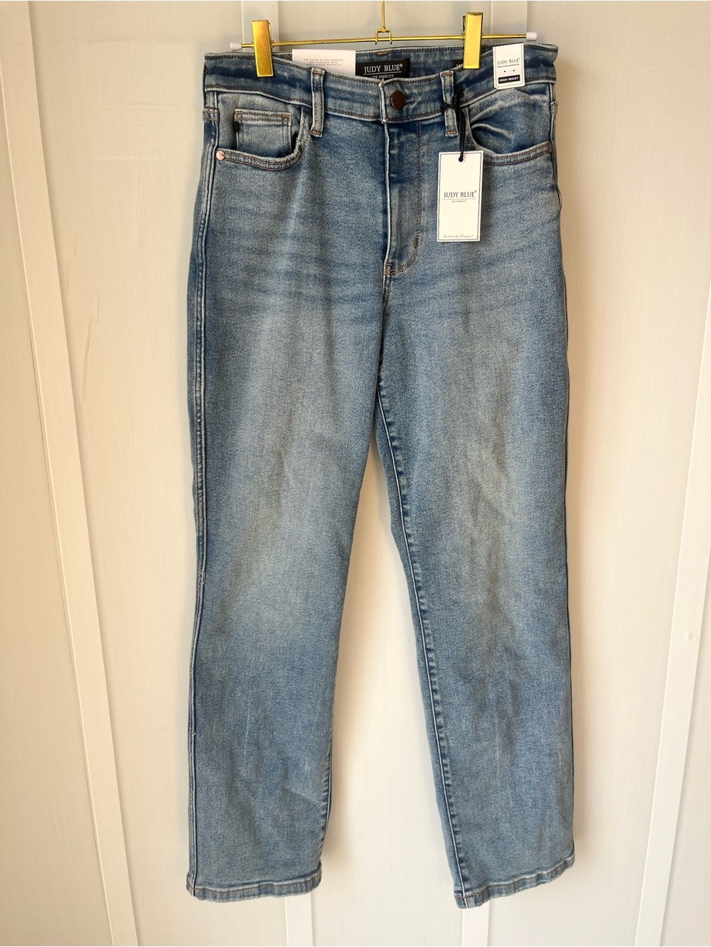 Judy Blue Mid-Light Blue High-Rise Vintage Straight Leg Jeans